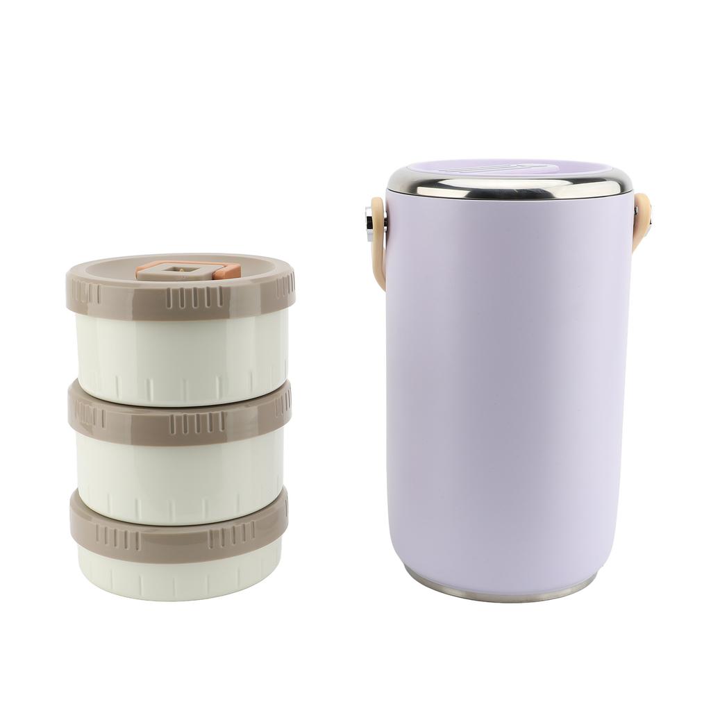 2,6 л нержавеющая сталь вакуумная банка для еды с ручкой 3 яруса штабелируемый изолированный ланч-бокс