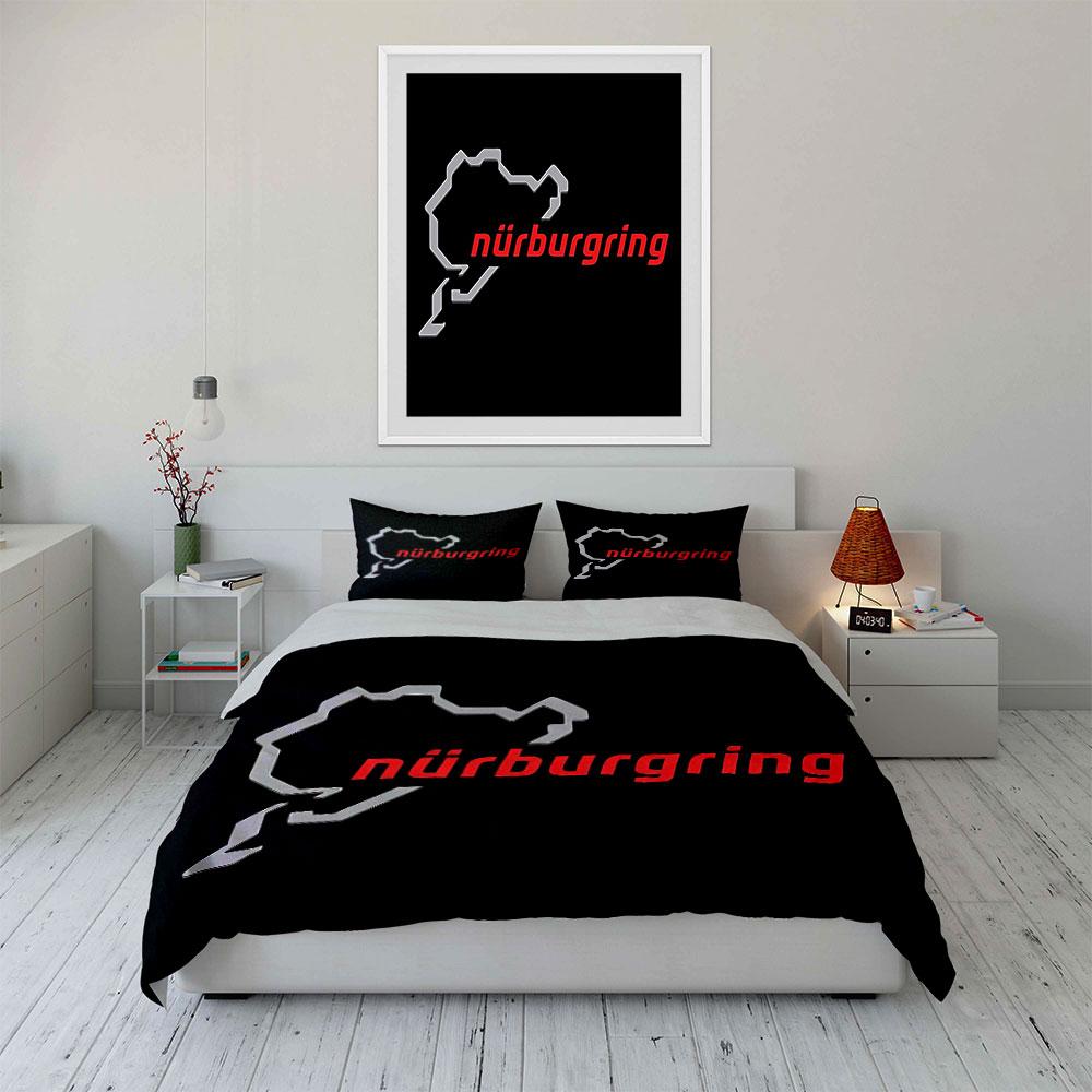 Nürburgring Track Outline Design Bedding Duvet Cover Set Duvet Cover Pillowcases (1*Duvet Cover 2*Pillowcases, without duvet insert)