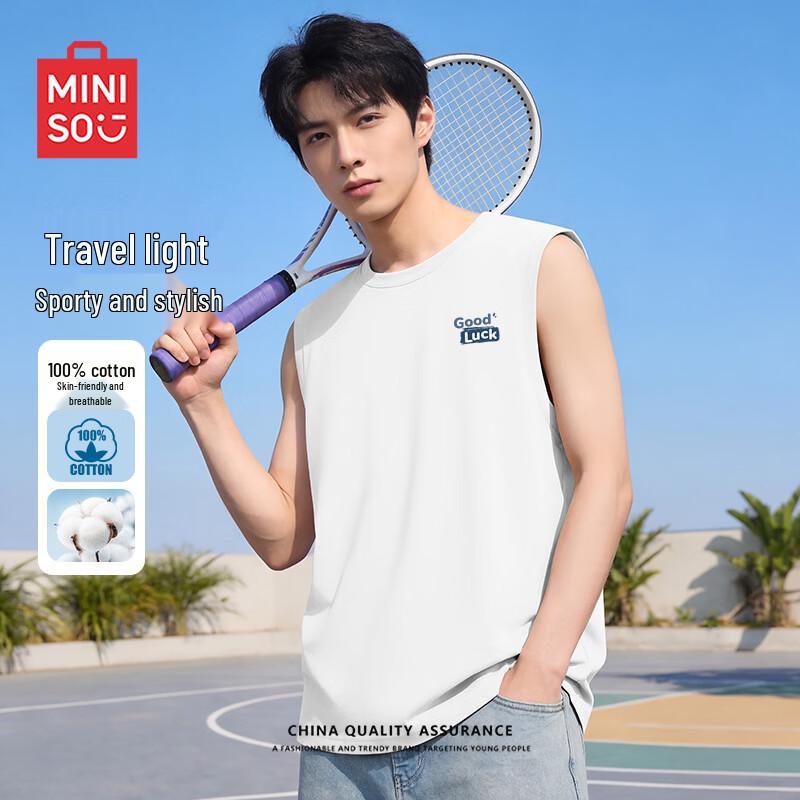 MINISO Мужская хлопковая спортивная майка без рукавов Z