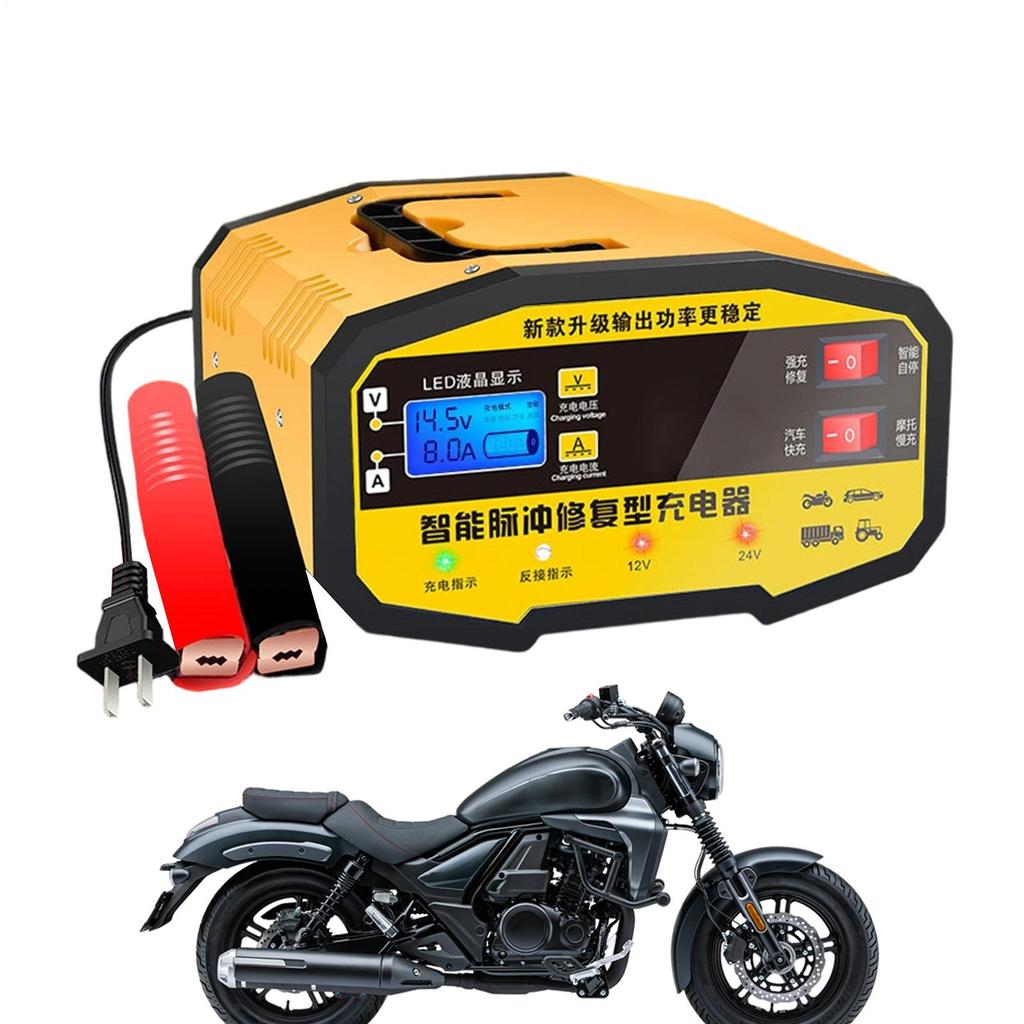 Зарядное устройство для автомобильного аккумулятора Smart Pulse Repair 12 В 24 В Капельное зарядное устройство для аккумулятора Цифровое импульсное восстановление Поддерживающее устройство Для легкового автомобиля Грузовика Внедорожника