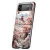 Chinese Style Landscape Hard PC Phone Case For Samsung Galaxy Z Flip 7 6 5 4 Black Cover For Galaxy Z Flip 3 Foldable Capas Bags
