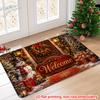 1pcs Christmas Welcome Front Door Mat Winter Holiday Non-slip Floor Mat for Entryway Home Decor