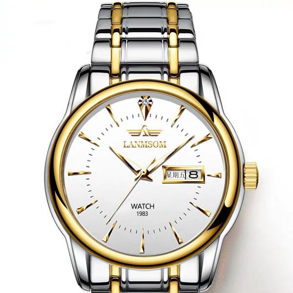 Новые роскошные мужские часы высшего бренда с коробкой, водонепроницаемые мужские кварцевые часы