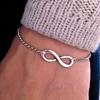 1 шт. Тонкий браслет-цепочка с символом бесконечности, элегантная цепочка на руку, ювелирные изделия на удачу, 8 цифр
