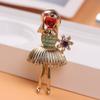 Medieval Temperament Electroplated Rhinestones Inlaid With Small Personalized Flowers Girl Brooch