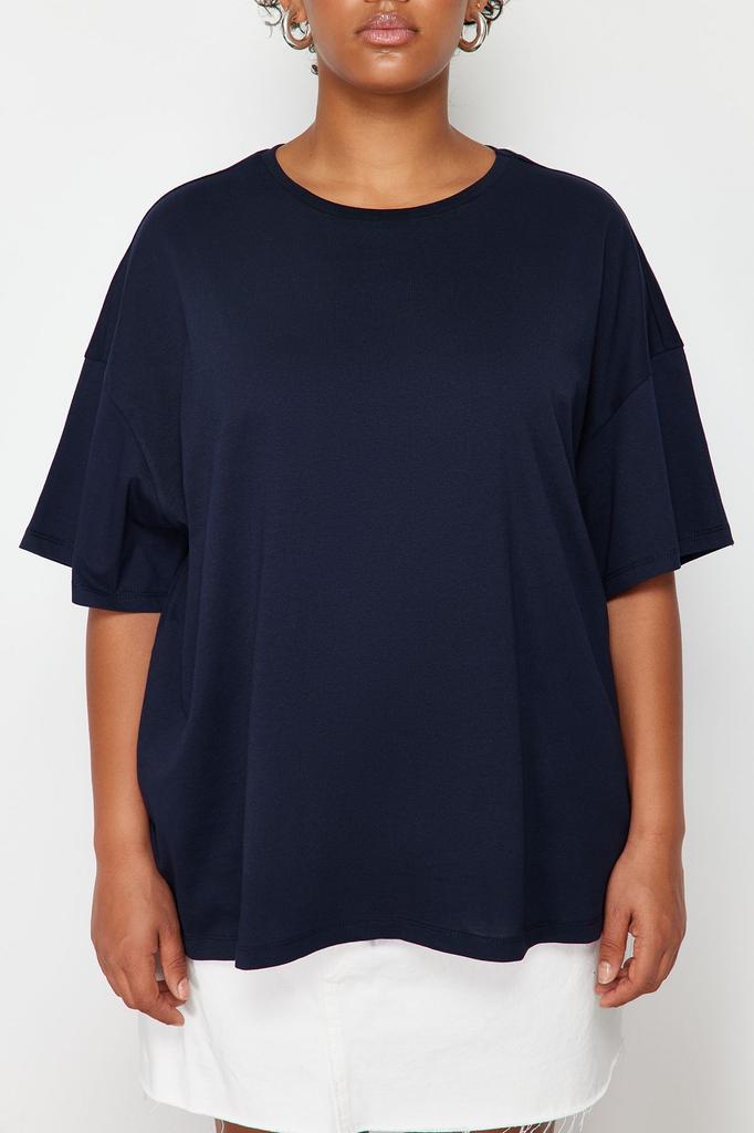 Женский стиль, большие размеры, светло-розовая трикотажная футболка из 100% хлопка с принтом на спине, свободного покроя, с круглым вырезом