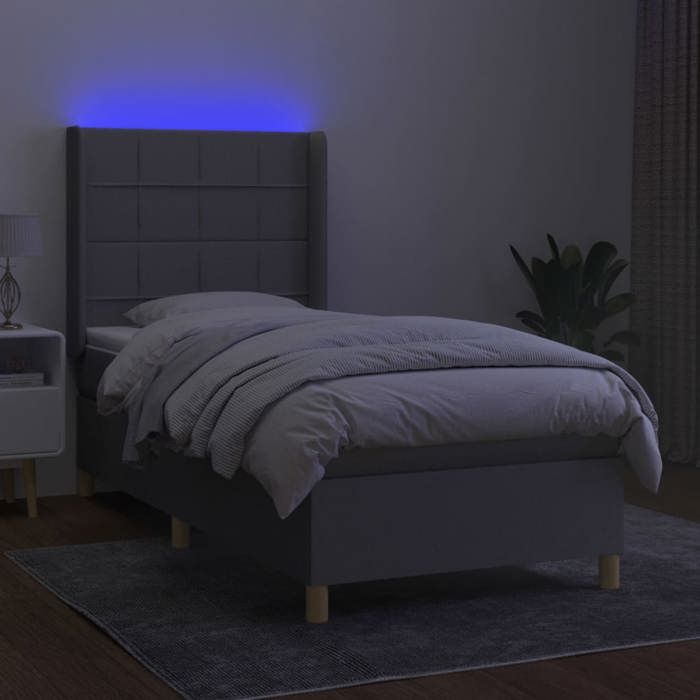Maison Exclusive - Sommier à lattes de lit matelas LED Gris clair 90x190cm Tissu