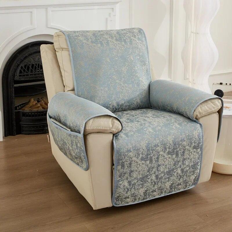 Recliner Sofa Cover Towel Armchair Case Sofa Mat Anti-Dust Non-Slip Lazy Boy Chair Cover Solid Color Universal Seat Cover