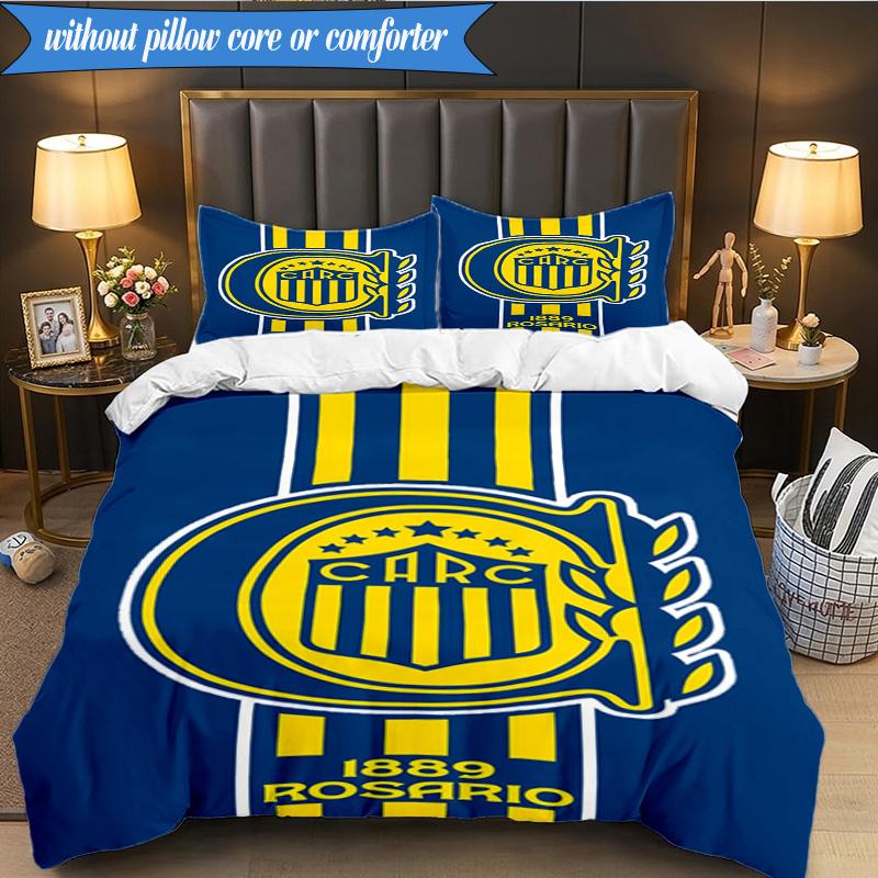 Rosario Central Crest 3pcs Bedding,Including 1pc Duvet Cover And 2pcs Pillowcases Perfect for Christmas,Ideal for Bedroom, Dormitory