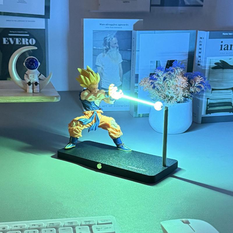 Nikolatoy Dragon Ball Goku Anime Figure Night Light Goku Kamehameha Wave Magnetic Light Toy