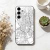 Famous City Sketch City Map Phone Case For Samsung Galaxy A73,A72,A71,A70,A53,A52,A51,Soft Silicone Black Cover