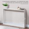 Modern and Elegant Slatted Radiator Cover for the Home, in MDF and Steel, 120x18x84cm, White