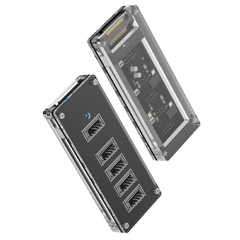 9-контактные USB-хабы Разъемы USB-разветвитель 1 к 4 USB2.0 9-контактная плата-разъем + кабель 50 см для водяного охлаждения для светодиодного вентилятора