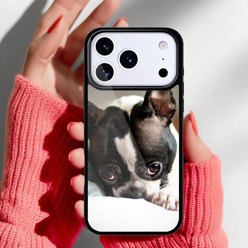 Boston Terrier Dog Faces Phone Case for iPhone 17 16 15 14 13 Pro Max Back Cover for 12 11 Pro Coque