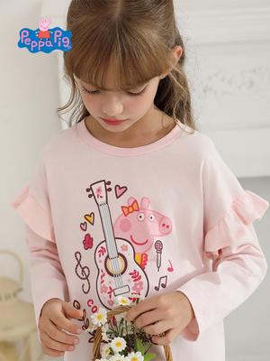 Футболка с длинным рукавом для девочек Peppa Pig - Стильный принцессный дизайн для весны/осени