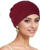 Muslim Turban Cap for Women Monochromatic Pullover Cap Hijab Hat Female Turban Fashion Accessories New