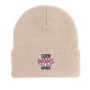 ХОРОШАЯ МАМА" Теплая вязаная шапка бини, Мужская шапка для матери, Конфетного цвета, Свободная, Простая, С помпоном, Вязаная шапка бини