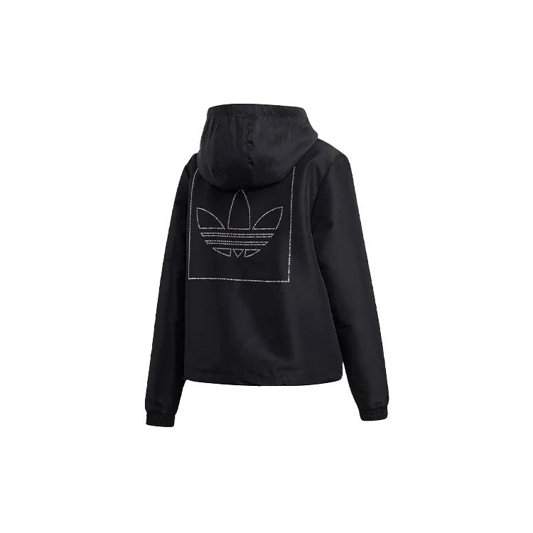 Adidas Originals Jackets Women's Black Hooded Moderate Other (Unisex) Jackets FU1725