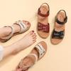 Mom Sandals Women's Summer Flat Bottom Middle-aged Non-slip 40-year-old Soft Bottom 50 Air Cushion Middle-aged and Elderly Grandma Elderly Leather