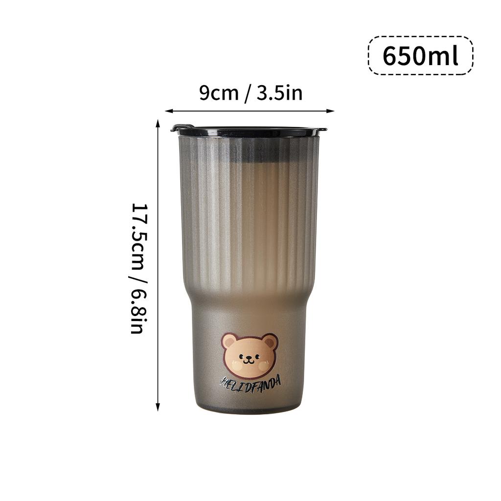 WORTHBUY Cute Bear Plastic Water Cup Large Capacity Water Bottle Travel Leak-proof Tumbler With Lid Portable Milk Coffee Cups