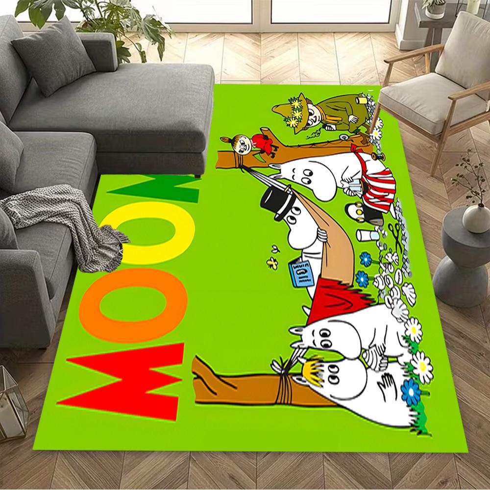 Moomin Family Adventure Area Rug Perfect for Outdoor Foyer Study room Living Rooms Anti-slip Rug Anime Office Decor Spiritual Gift