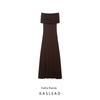 Kaslead New Women Clothes Western Style Fashion Simple Slim Fit off-Shoulder Knitted Dress 2893103