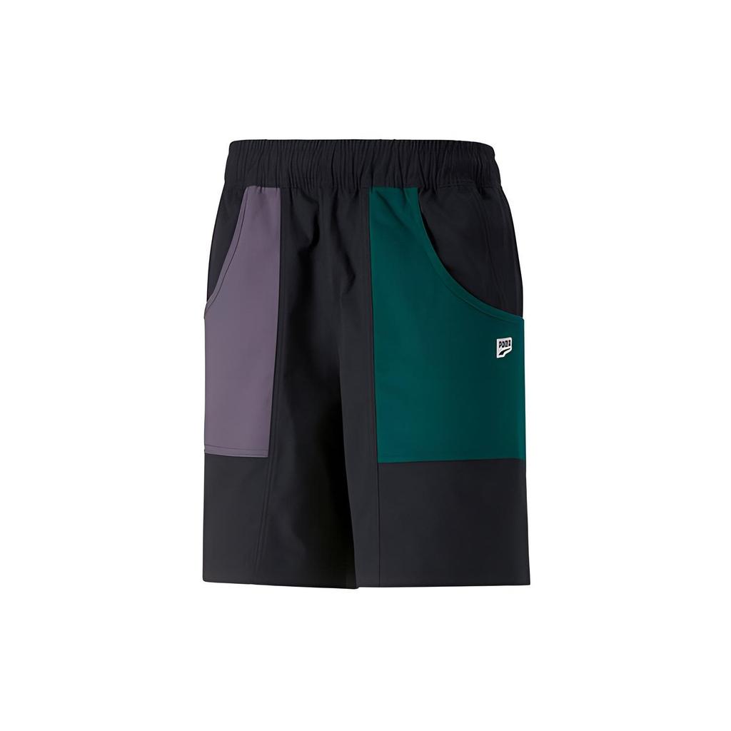 Puma Серия Downtown с цветными блоками и вышивкой логотипа на эластичной резинке на талии Спортивные повседневные шорты Мужские брюки черные 537728-51
