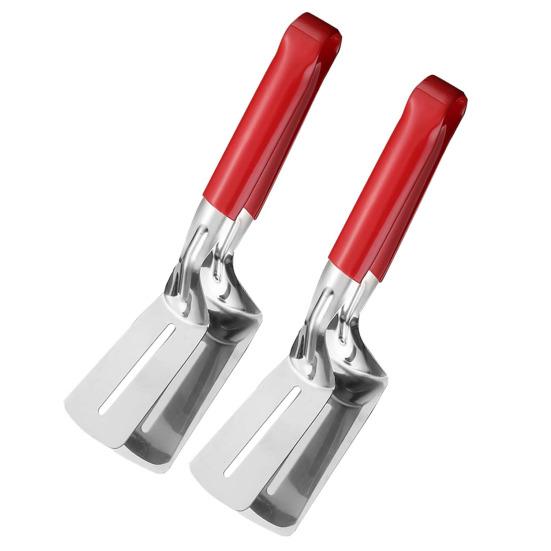 Лопатка-щипцы для барбекю из нержавеющей стали с нескользящей ручкой, жаростойкий гриль-переворачиватель для бургеров, рыбы, блинов, многофункциональный кухонный инструмент