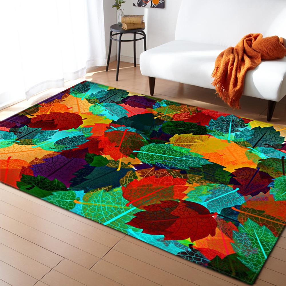 Maple Leaf Living Room Carpet Bedroom Dining Room Floor Mat Pattern Size