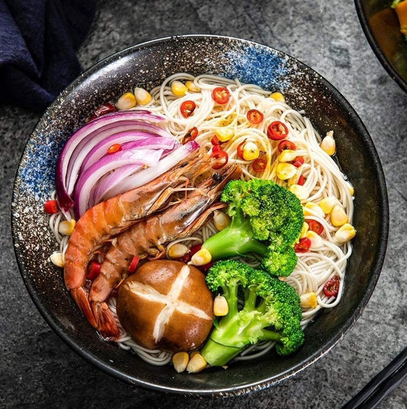 Japanese style ramen rice soup bowl ceramic bamboo cap ceramic bowl 7 inch distribution bowl with glaze in home color | Bowls