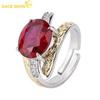 Classic Copper Alloy Zircon Two-color Ring Ladies Jewelry Wedding Promise Party Gift