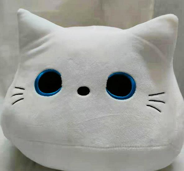 Черная кошка плюшевая игрушка-подушка кукла