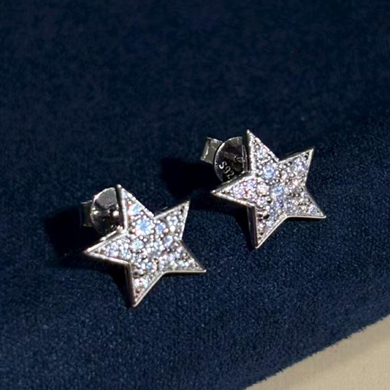 Женские серьги-гвоздики Hui Zhiyi из стерлингового серебра S925 – Легкая роскошь, Универсальный модный стиль