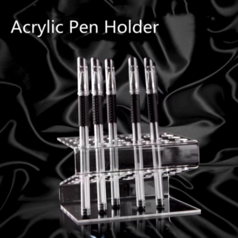 12/24/36/48 Holes Acrylic Pen Holder Clear Stationery Display Stand Beauty