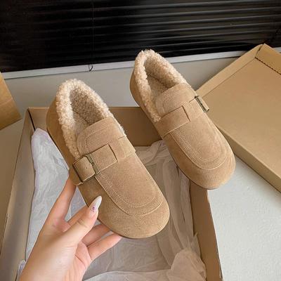 Мягкие круглые носки зимние туфли женские повседневные женские кроссовки балетки сабо на платформе мокасины с мехом осеннее платье ретро криперы новые S