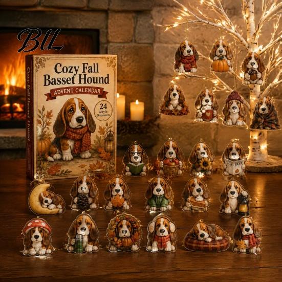 Dog Themed Hanging Charms 2026 Advent Calendar, 24-Days Christmas Countdown Calendar with 24 Festive Puppy Pet Lover Holiday Gifts Ornament,