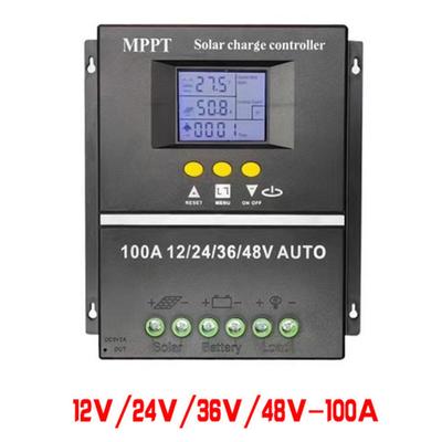 100A MPPT Контроллер солнечного заряда Регулятор солнечной фотоэлектрической энергии ЖК-дисплей Интеллектуальный регулятор Двойной USB 12В 24В 36В 48В для солнечной панели
