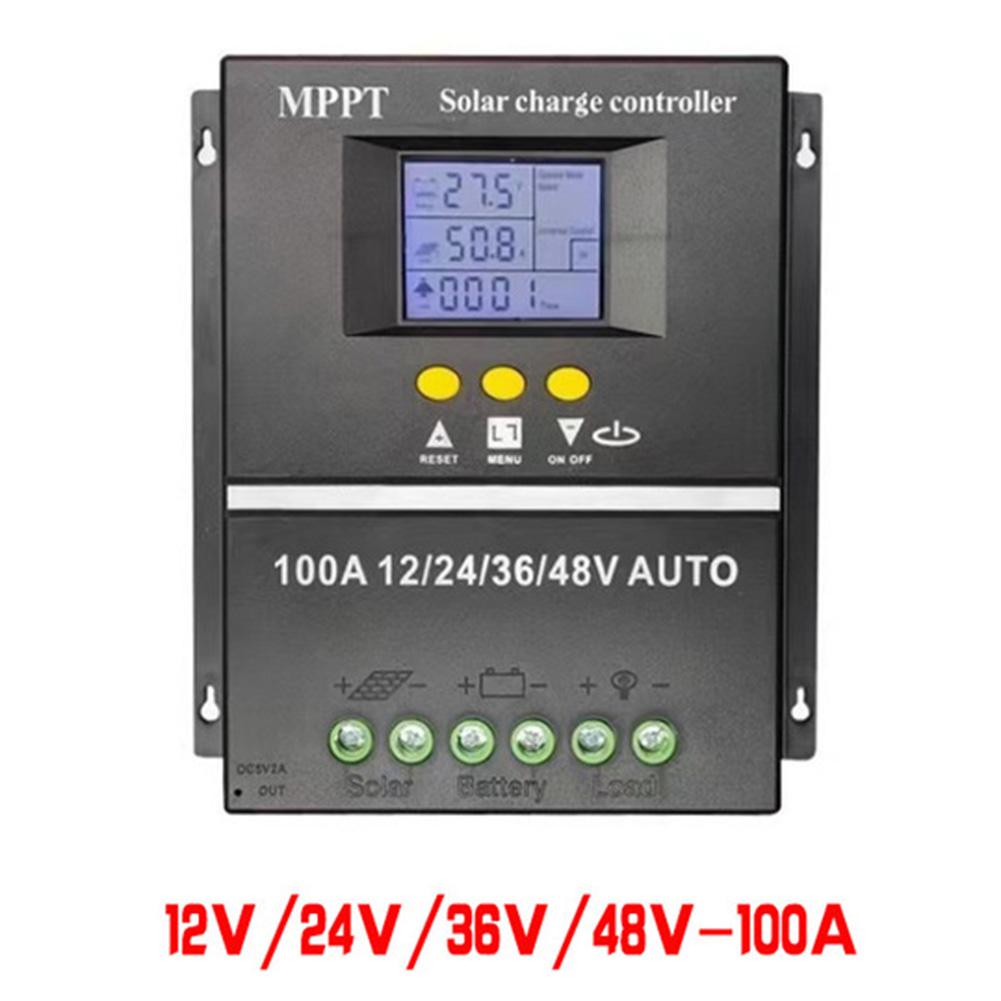 100A MPPT Solar Charge Controller 12V 24V 36V 48V Battery Charger Regulator 2 USB LCD Display Solar Battery Charger Controller