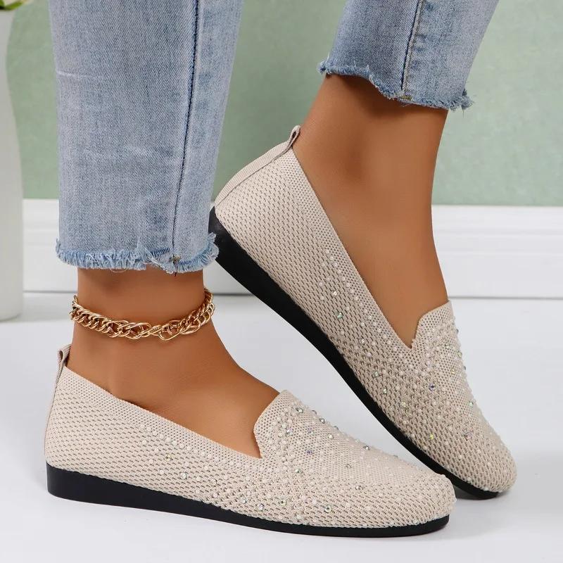 2024 Новая верхняя одежда весна-осень, дышащие и удобные женские туфли на плоской подошве, универсальная женская обувь