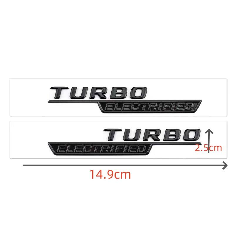 3D New Turbo_electrified Turbo-ELECTRIFIED Underline ABS Emblem for Mercedes Benz Amg C43 2022 Car Fender Nameplate Logo Sticker BB1