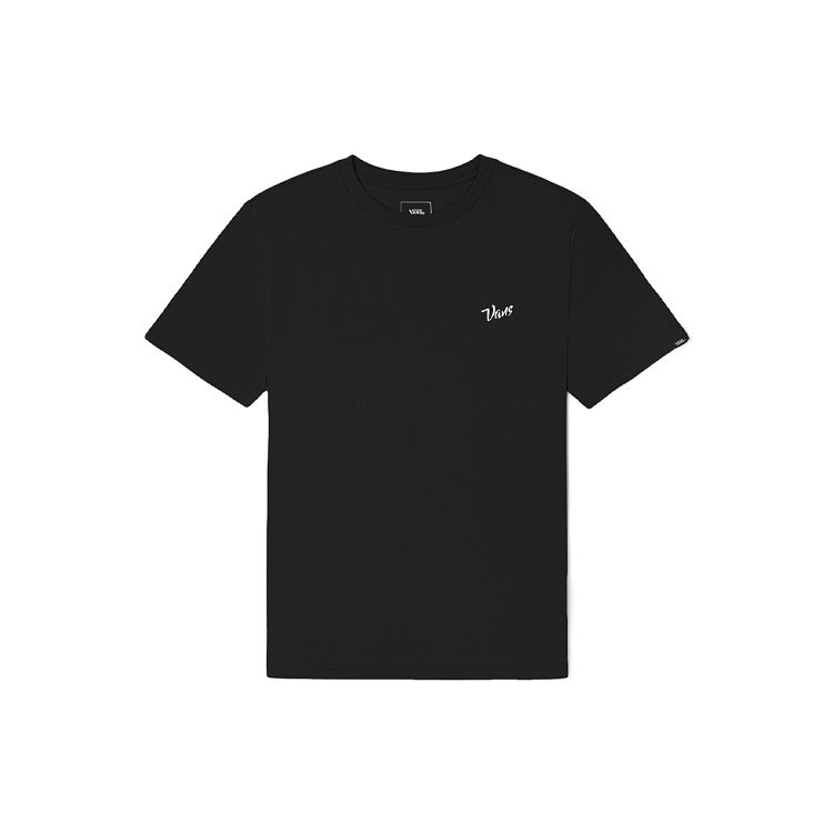 Vans Популярная свободная футболка с круглым вырезом и цветочным принтом унисекс-топы черного цвета VN0A7TOPBLK