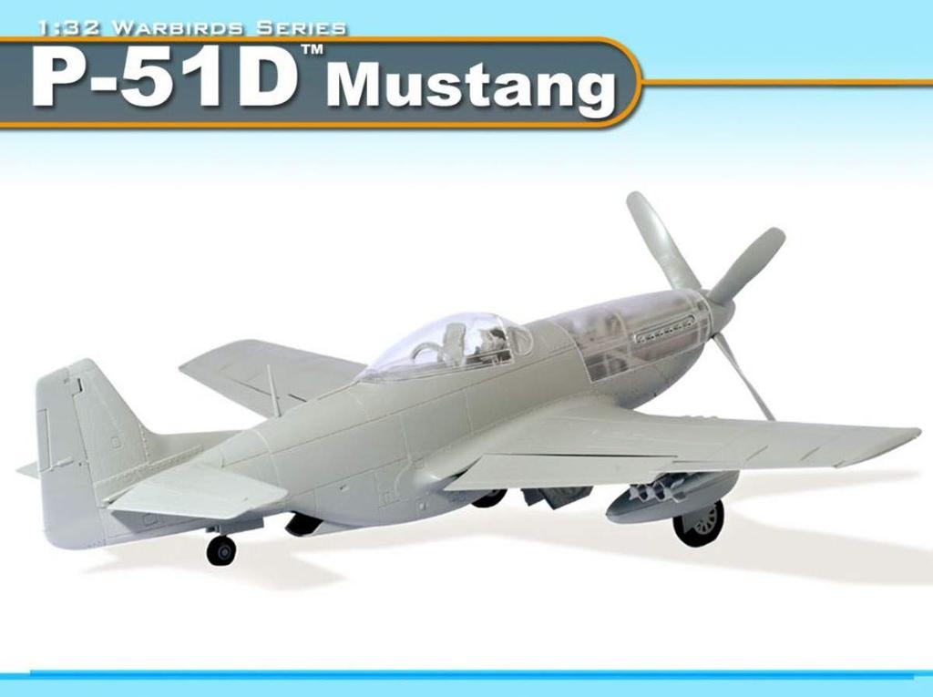 Пластиковая модель 1/32 американского армейского самолета Mustang P-51D времен Второй мировой войны PLATZ DR3201
