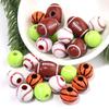 50 Pcs/bag Rugby, Basketball, Volleyball Acrylic Beads for Early Education & Handmade Crafts