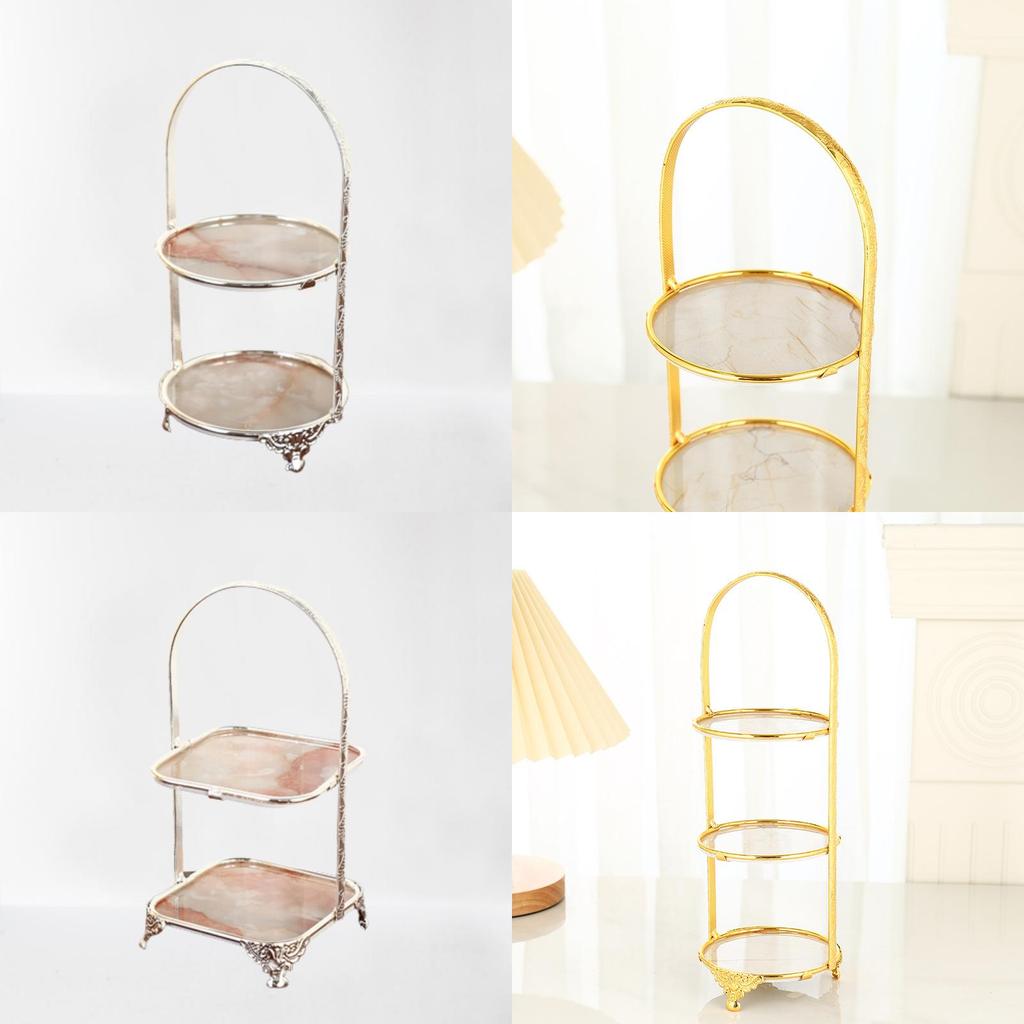 Многоярусный органайзер для подносов с золотой отделкой для дома и в подарок
