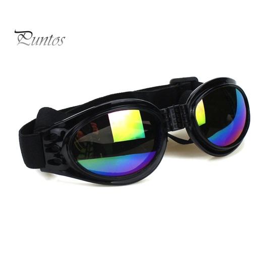 Dog Polarized Sunglasses Small Breed UV Protection Windproof Sun Glasses Pet Goggles Adjustable Folding Eye Wear with Elastic Band for Outdoor