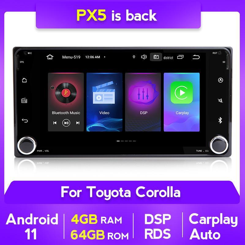 Система GPS-навигации и CarPlay для Toyota Corolla с камерой заднего вида и Bluetooth