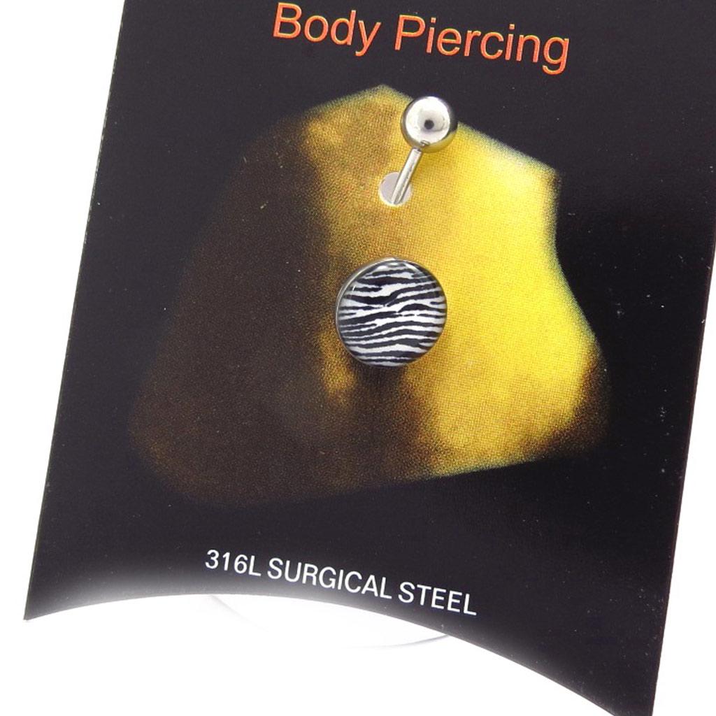 Les Trésors De Lily [K3083] - Пирсинг «Зебра» черный белый