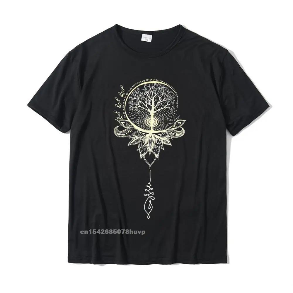 Футболка Mandala Lotus Unalome Tree Of Life, хлопковые семейные топы, рубашки, скидки на мужские футболки с принтом