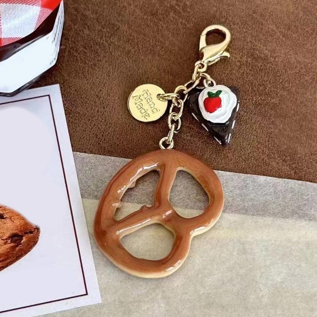 Реалистичный шоколадный крендель хлеб монета кошелек брелок аксессуар сумка подвеска для модных взрослых и студентов