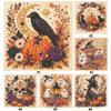 Stamped Stitch Kit 14CT 40x40cm Blue Floral Wreath Lady Embroidery Cotton Thread Needlework Holiday Series Set